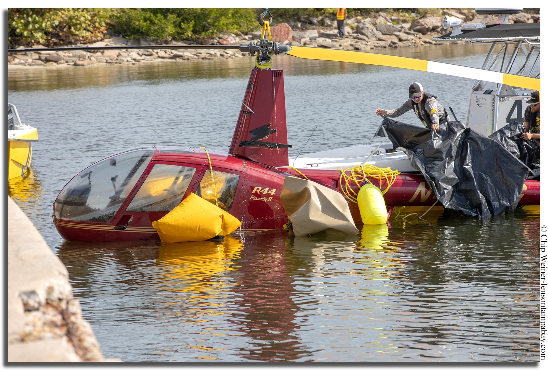 Helicopter recovered from Hillsborough Bay following crash